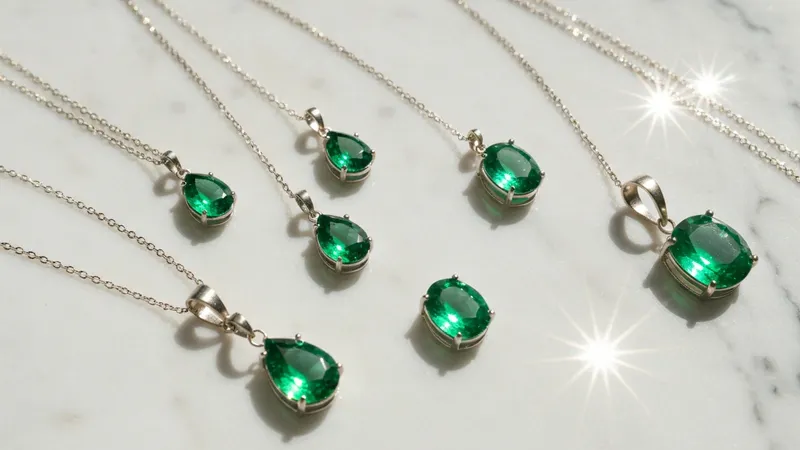 Associations De Pendentifs Emeraude Avec Des Colliers